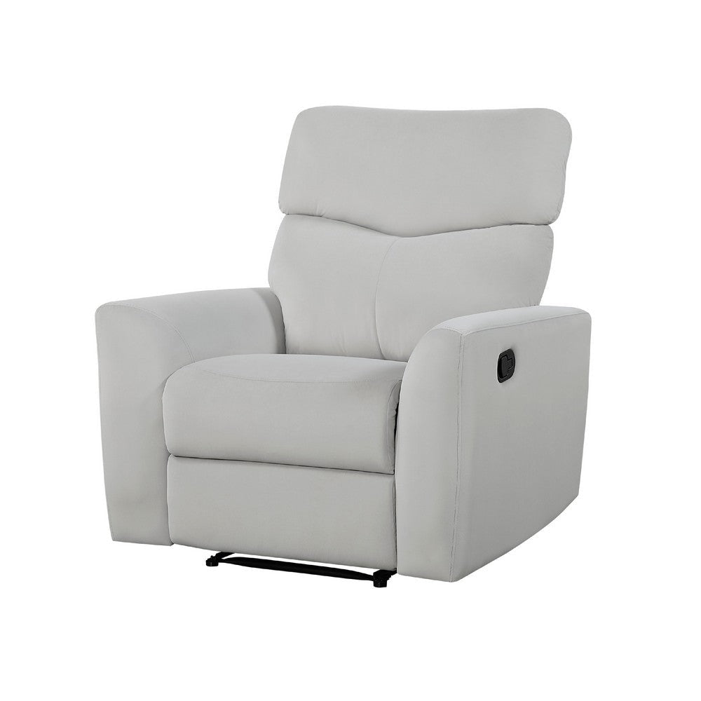 Manual Recliner Chair | 38’’ | Gray Polyester Padded Seat | Pull Tab BM336271