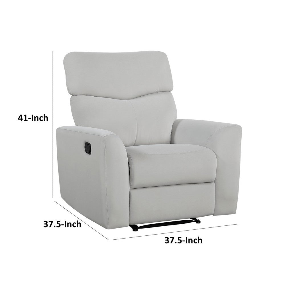 Manual Recliner Chair | 38’’ | Gray Polyester Padded Seat | Pull Tab BM336271