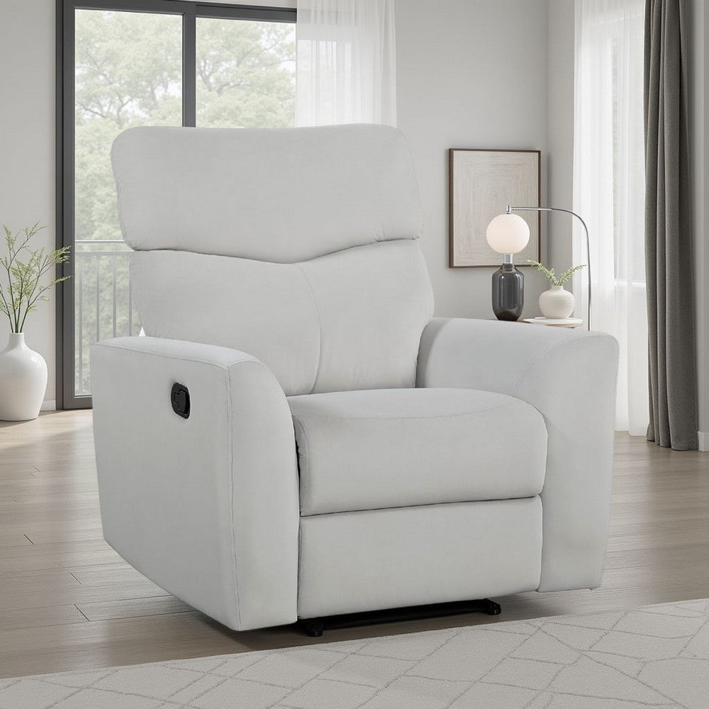 Manual Recliner Chair | 38" | Gray Polyester Padded Seat | Pull Tab