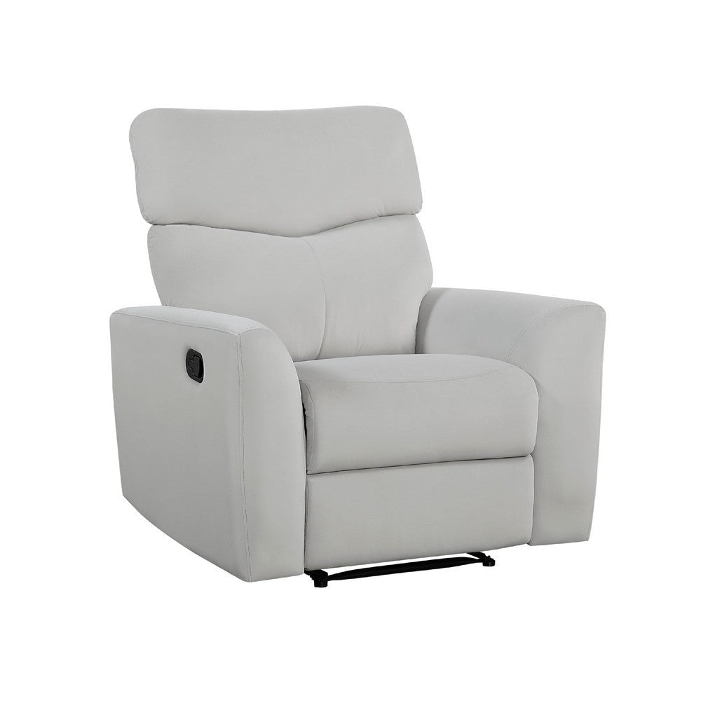 Manual Recliner Chair | 38" | Gray Polyester Padded Seat | Pull Tab