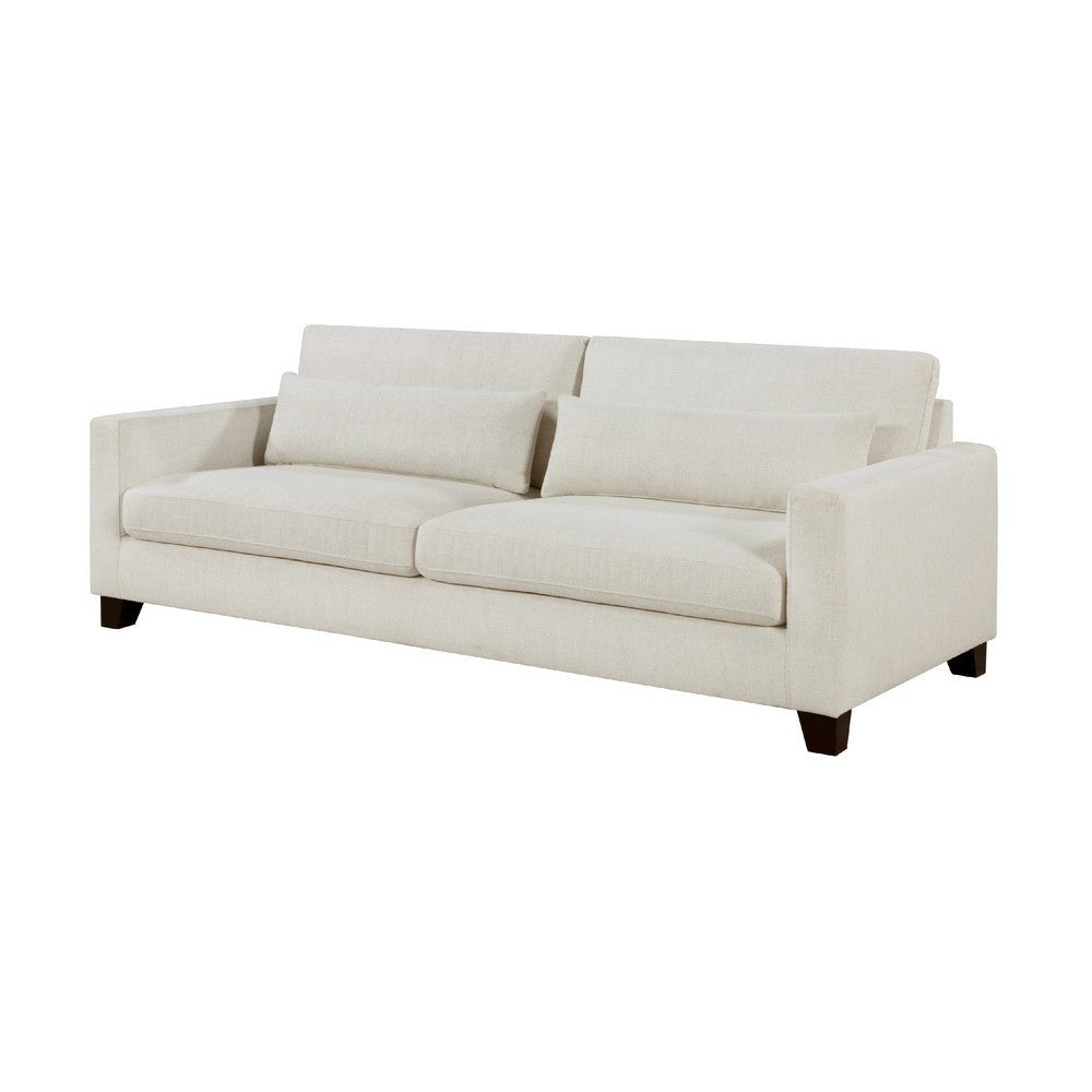 Bior Sofa | 2 Lumbar Pillows | Ivory Fabric | 89’’ | Modern Design BM336275