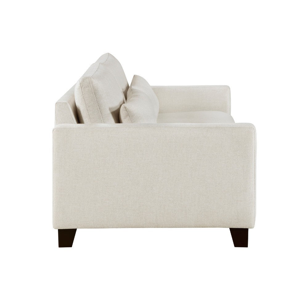 Bior Sofa | 2 Lumbar Pillows | Ivory Fabric | 89’’ | Modern Design BM336275