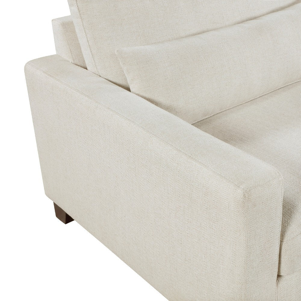 Bior Sofa | 2 Lumbar Pillows | Ivory Fabric | 89’’ | Modern Design BM336275