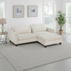Bior Accent Ottoman | Ivory Fabric Upholstery | Solid Wood Legs | 41"