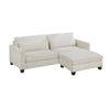 Bior Accent Ottoman | Ivory Fabric Upholstery | Solid Wood Legs | 41"