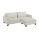 Bior Accent Ottoman | Ivory Fabric Upholstery | Solid Wood Legs | 41"