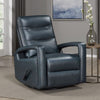 Kamo Manual Recliner Swivel Chair | 32" | Navy Blue Faux Leather