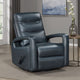 Kamo Manual Recliner Swivel Chair | 32" | Navy Blue Faux Leather