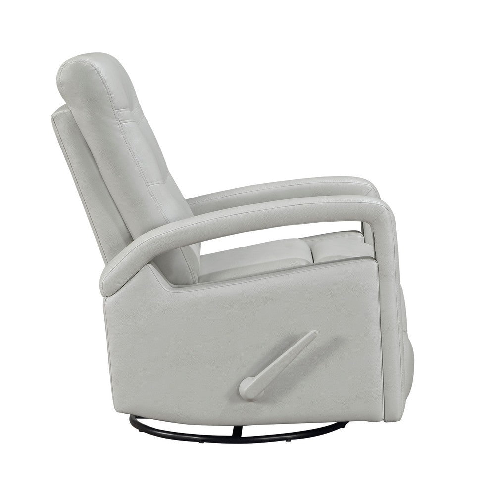 Kamo Manual Recliner Swivel Chair | 32’’ | Smoke Gray Faux Leather BM336278