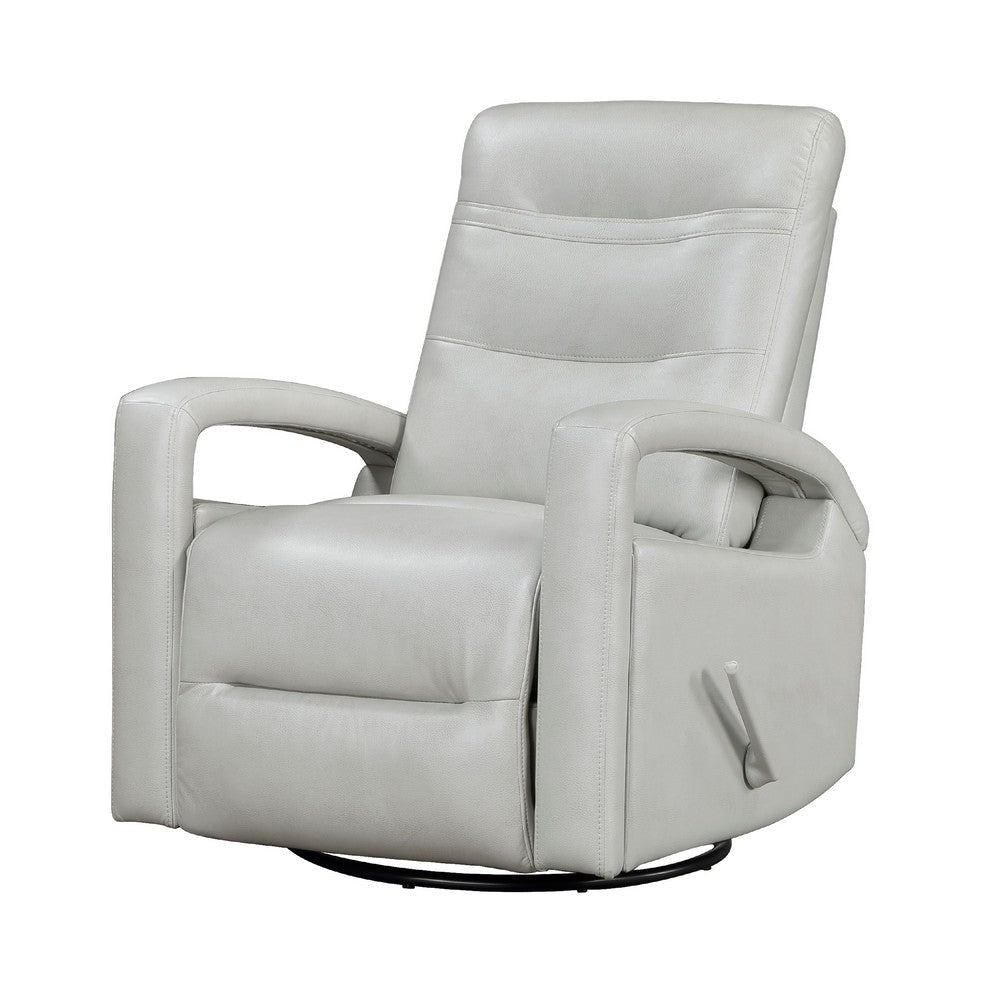 Kamo Manual Recliner Swivel Chair | 32’’ | Smoke Gray Faux Leather BM336278