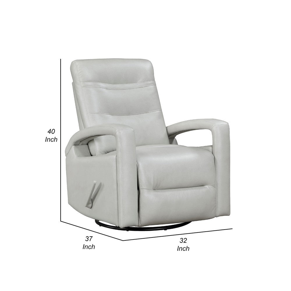 Kamo Manual Recliner Swivel Chair | 32’’ | Smoke Gray Faux Leather BM336278