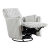 Swivel Manual Recliner Chair | 2 Pillows | White Corduroy | 39’’ BM336279