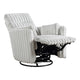 Swivel Manual Recliner Chair | 2 Pillows | White Corduroy | 39’’ BM336279