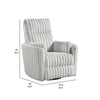 Swivel Manual Recliner Chair | 2 Pillows | White Corduroy | 39’’ BM336279
