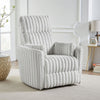 Swivel Manual Recliner Chair | 2 Pillows | White Corduroy | 39"