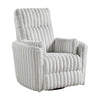Swivel Manual Recliner Chair | 2 Pillows | White Corduroy | 39"