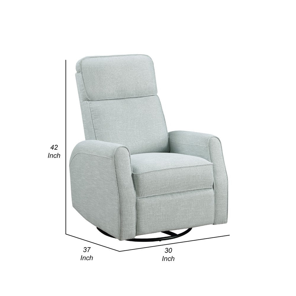 Leox Manual Recliner Chair | 30’’ | Light Blue Boucle | 360 Swivel BM336281