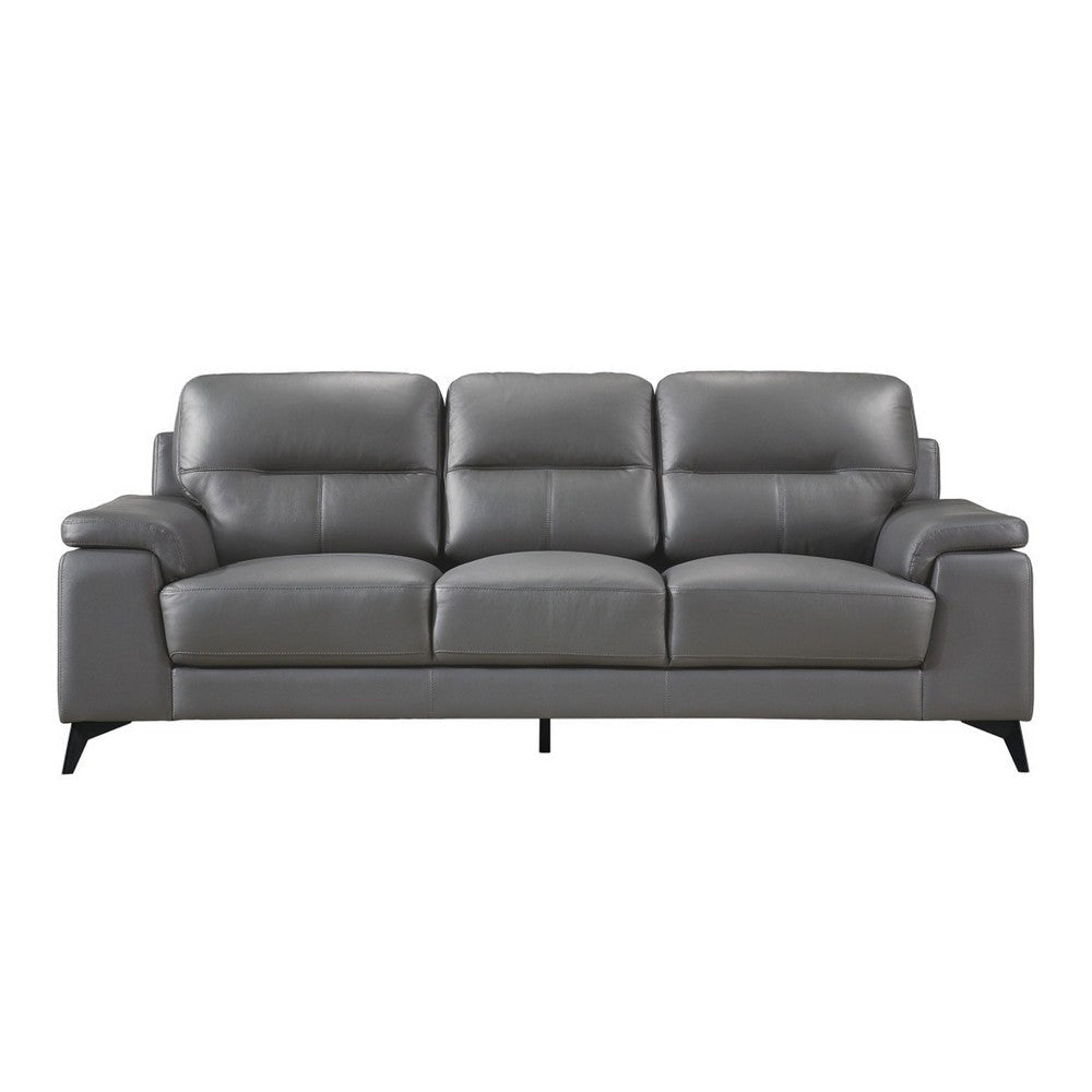 Mica Sofa | Dark Gray Top Grain Leather Foam Cushions | 89’’ BM336284