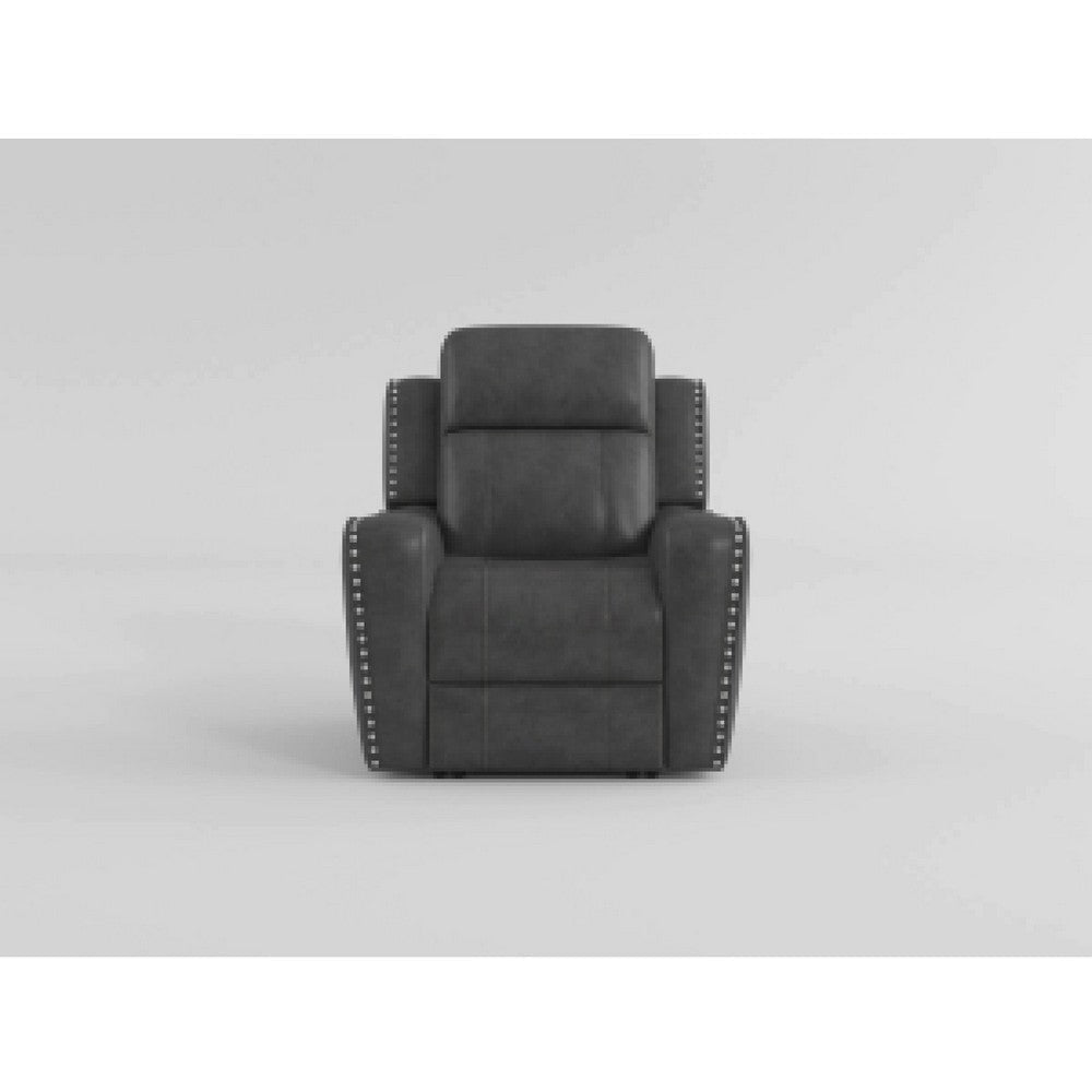 Gimo Manual Recliner Chair | Dark Gray Microfiber | 37’’ BM336285