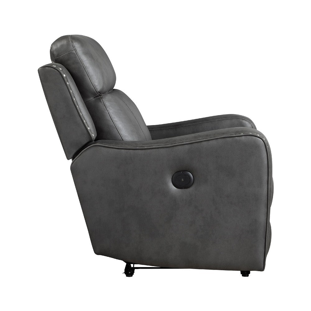 Gimo Power Recliner Chair | Dark Gray Microfiber | 37’’ BM336286