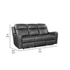 Gimo Power Recline Sofa | Dark Gray Microfiber | USB Ports | 82’’ BM336290