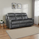 Gimo Power Recline Sofa | Dark Gray Microfiber | USB Ports | 82"