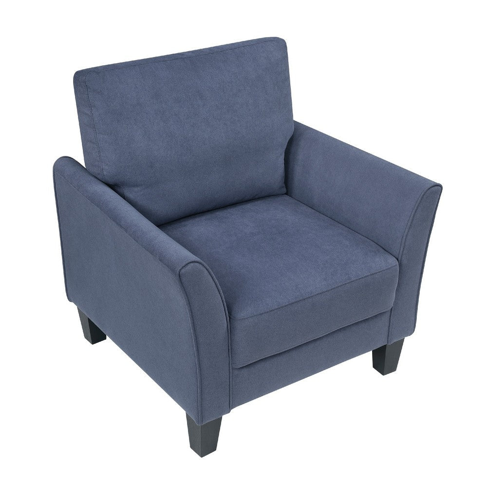 Xumo Sofa Armchair | Blue 34’’ | Black Tapered Wood Legs BM336292