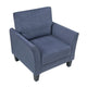 Xumo Sofa Armchair | Blue 34’’ | Black Tapered Wood Legs BM336292