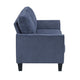 Xumo Loveseat | Blue Fabric | 56’’ | Black Tapered Wood Legs BM336293