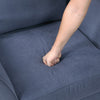 Xumo Loveseat | Blue Fabric | 56’’ | Black Tapered Wood Legs BM336293