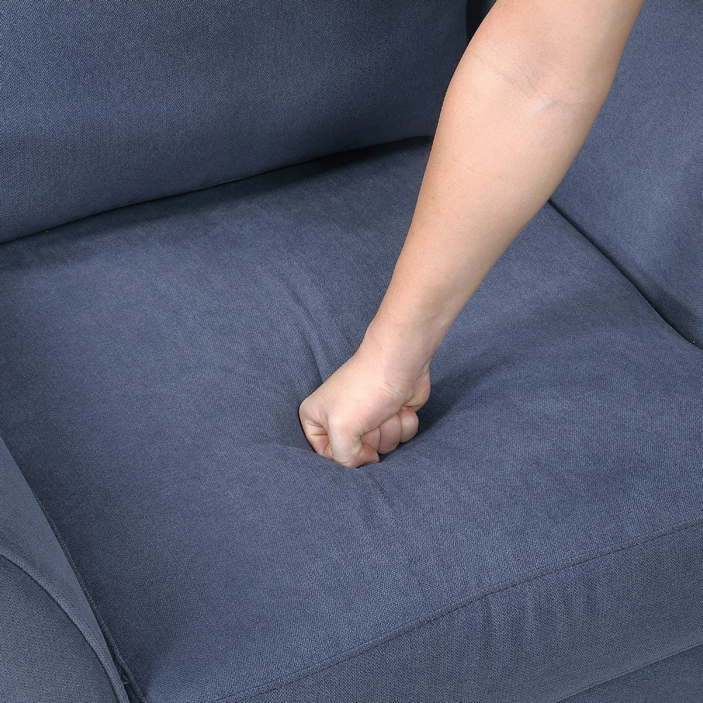 Xumo Loveseat | Blue Fabric | 56’’ | Black Tapered Wood Legs BM336293