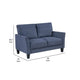 Xumo Loveseat | Blue Fabric | 56’’ | Black Tapered Wood Legs BM336293
