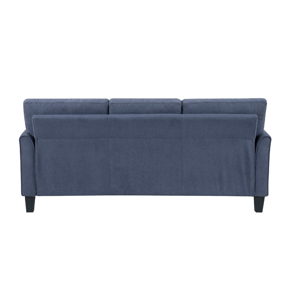 Xumo Sofa | Blue Fabric | 79’’ | Black Tapered Wood Legs BM336294
