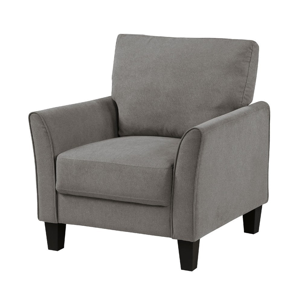 Xumo Sofa Armchair | Taupe Gray 34’’ | Black Tapered Wood Legs BM336295