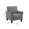 Xumo Sofa Armchair | Taupe Gray 34’’ | Black Tapered Wood Legs BM336295