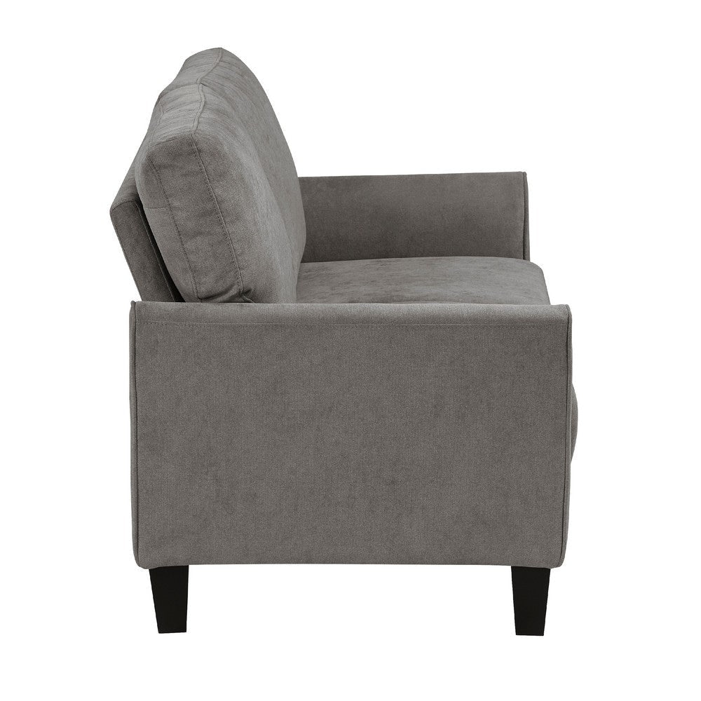 Xumo Loveseat | Taupe Gray Fabric | 56’’ | Black Tapered Wood Legs BM336296