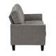 Xumo Loveseat | Taupe Gray Fabric | 56’’ | Black Tapered Wood Legs BM336296