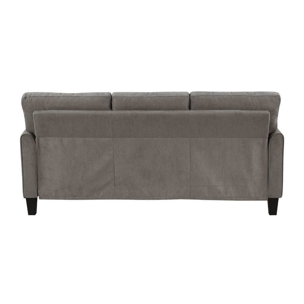 Xumo Sofa | Taupe Gray Fabric | 79’’ | Black Tapered Wood Legs BM336297