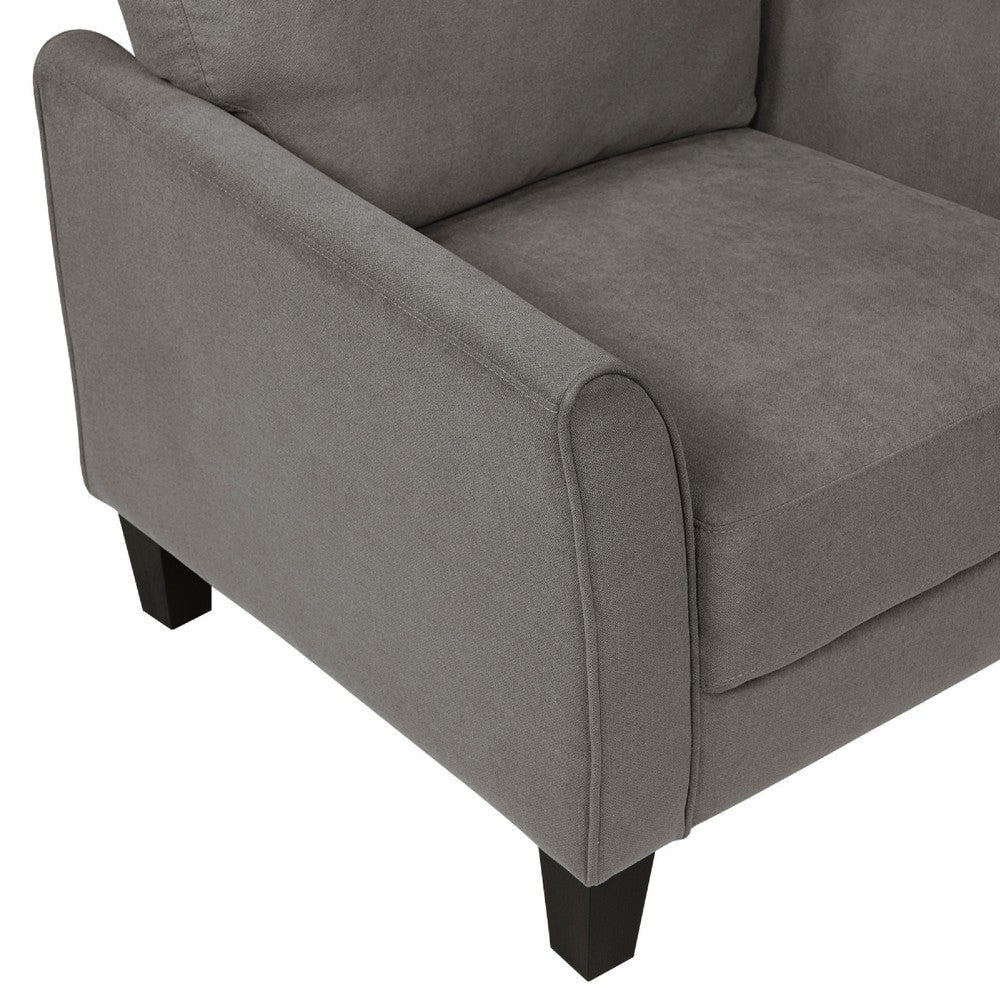 Xumo Sofa | Taupe Gray Fabric | 79’’ | Black Tapered Wood Legs BM336297