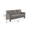 Xumo Sofa | Taupe Gray Fabric | 79’’ | Black Tapered Wood Legs BM336297
