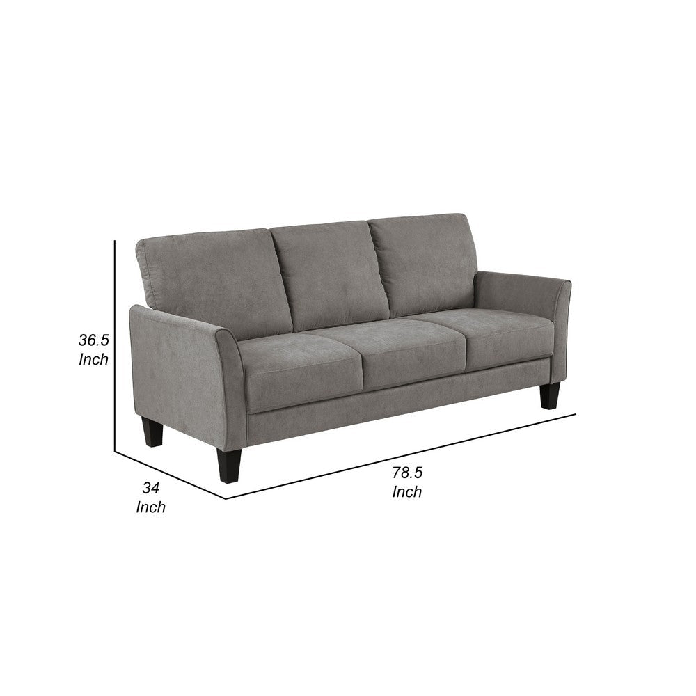 Xumo Sofa | Taupe Gray Fabric | 79’’ | Black Tapered Wood Legs BM336297