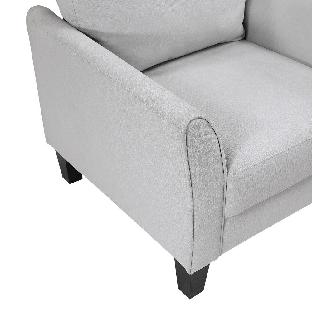Xumo Sofa Armchair | Light Gray 34’’ | Black Tapered Wood Legs BM336298