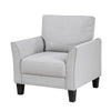 Xumo Sofa Armchair | Light Gray 34’’ | Black Tapered Wood Legs BM336298