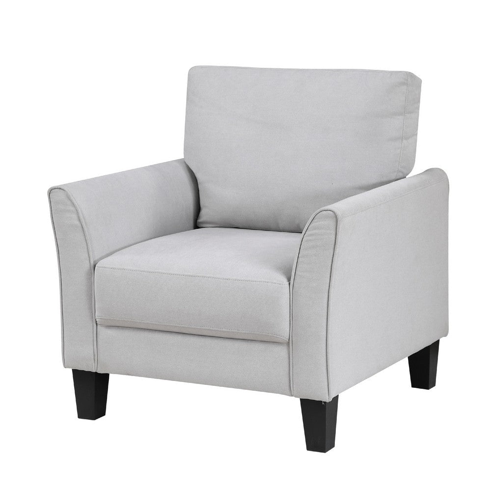 Xumo Sofa Armchair | Light Gray 34’’ | Black Tapered Wood Legs BM336298