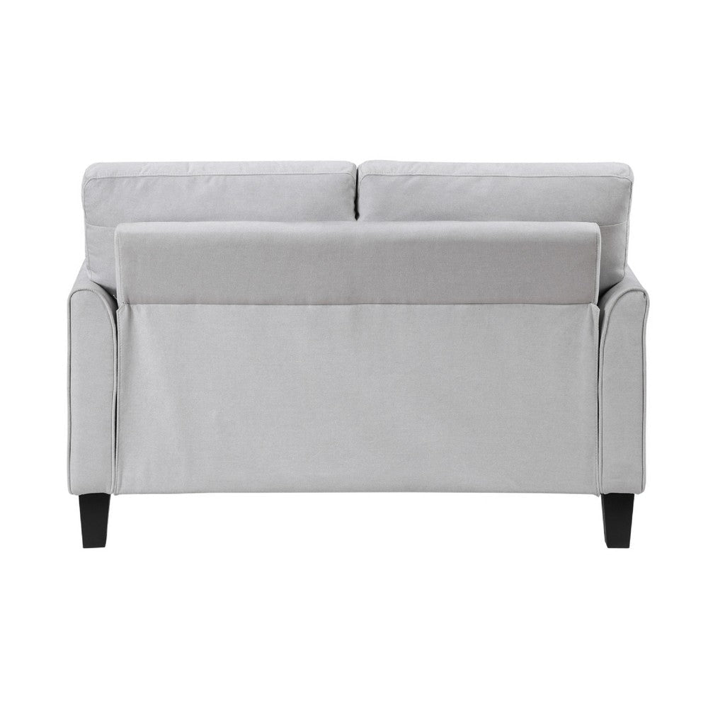 Xumo Loveseat | Light Gray Fabric | 56’’ | Black Tapered Wood Legs BM336299