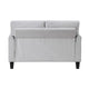 Xumo Loveseat | Light Gray Fabric | 56’’ | Black Tapered Wood Legs BM336299