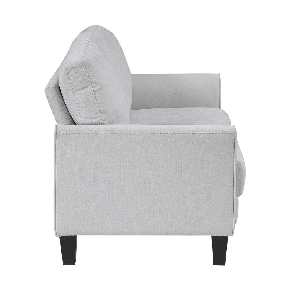 Xumo Loveseat | Light Gray Fabric | 56’’ | Black Tapered Wood Legs BM336299