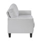 Xumo Loveseat | Light Gray Fabric | 56’’ | Black Tapered Wood Legs BM336299