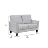 Xumo Loveseat | Light Gray Fabric | 56’’ | Black Tapered Wood Legs BM336299