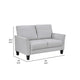 Xumo Loveseat | Light Gray Fabric | 56’’ | Black Tapered Wood Legs BM336299